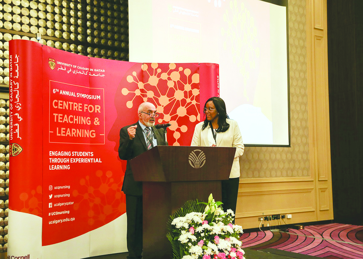 UCQ and WCM-Q officials during the symposium on Teaching and Learning at Doha’s Rotana City Centre Hotel.