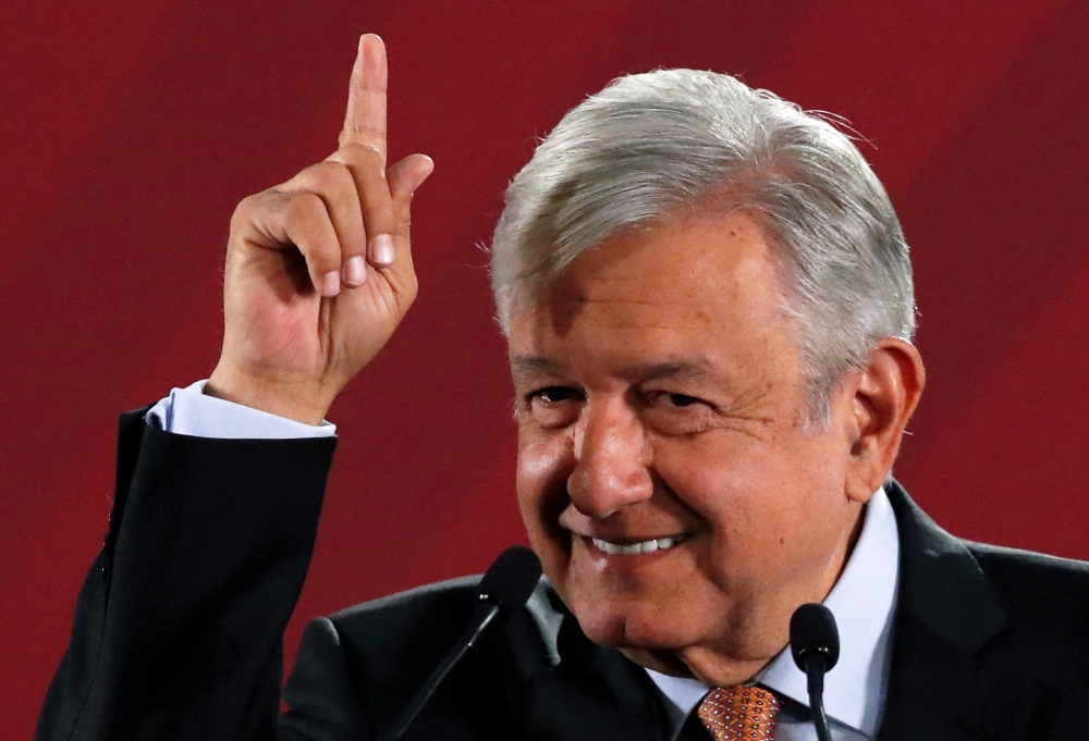 President Andres Manuel Lopez Obrador speaks during a news conference at the National Palace in Mexico City, August 30, 2019. Reuters / Henry Romero