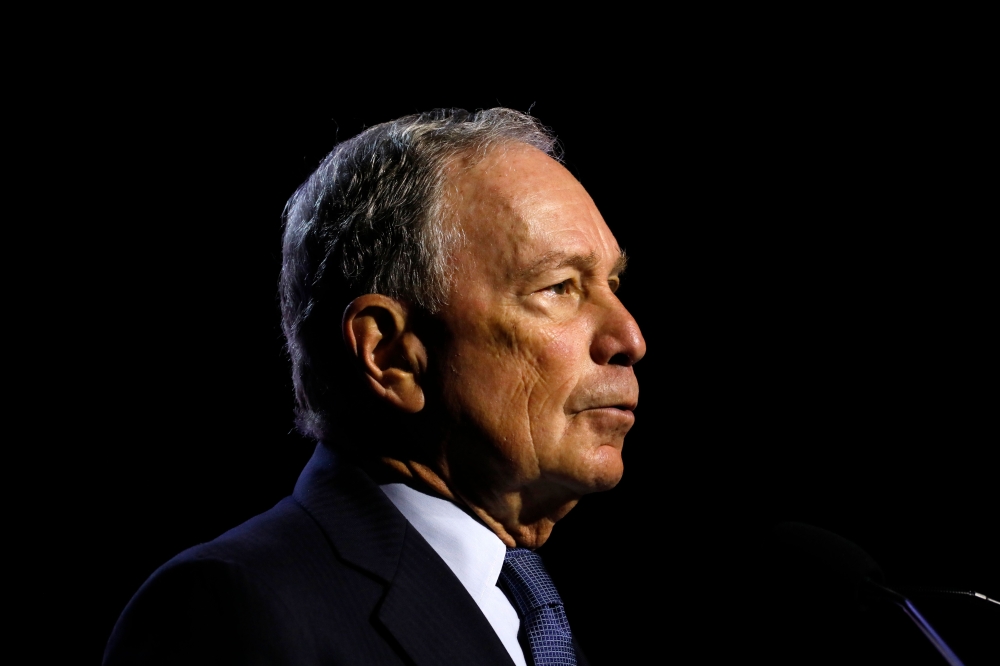 File photo dated July 24, 2019 shows Michael Bloomberg addressing the National Association for the Advancement of Colored People’s 110th National Convention at Cobo Center in Detroit, Michigan. AFP / Jeff Kowalsky
