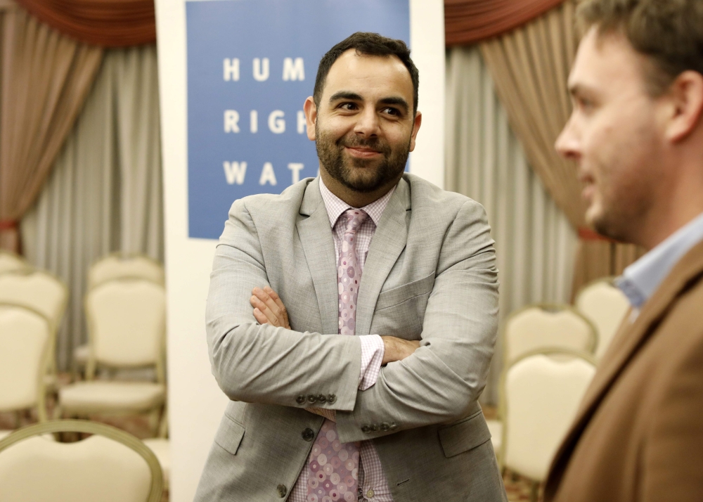 US citizen Omar Shakir, the New York-based rights group's director for Israel and the Palestinian territories is pictured during an interview at an east Jerusalem hotel, on November 24, ahead of his expulsion from Israel. AFP / Ahmad Gharabli
 