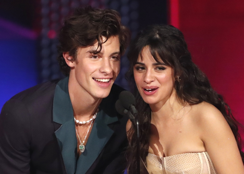 Shawn Mendes and Camila Cabello accept the Collaboration of the Year award for