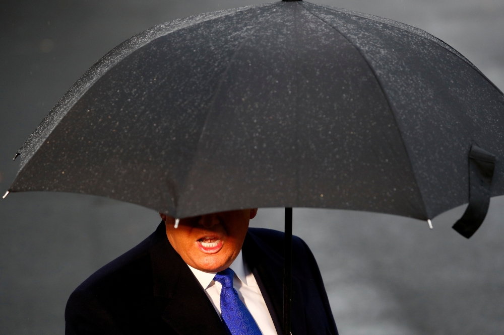 US President Donald Trump delivers remarks to the press before boarding Marine One at the South Lawn of the White House, December 2, 2019. Reuters/Tom Brenner