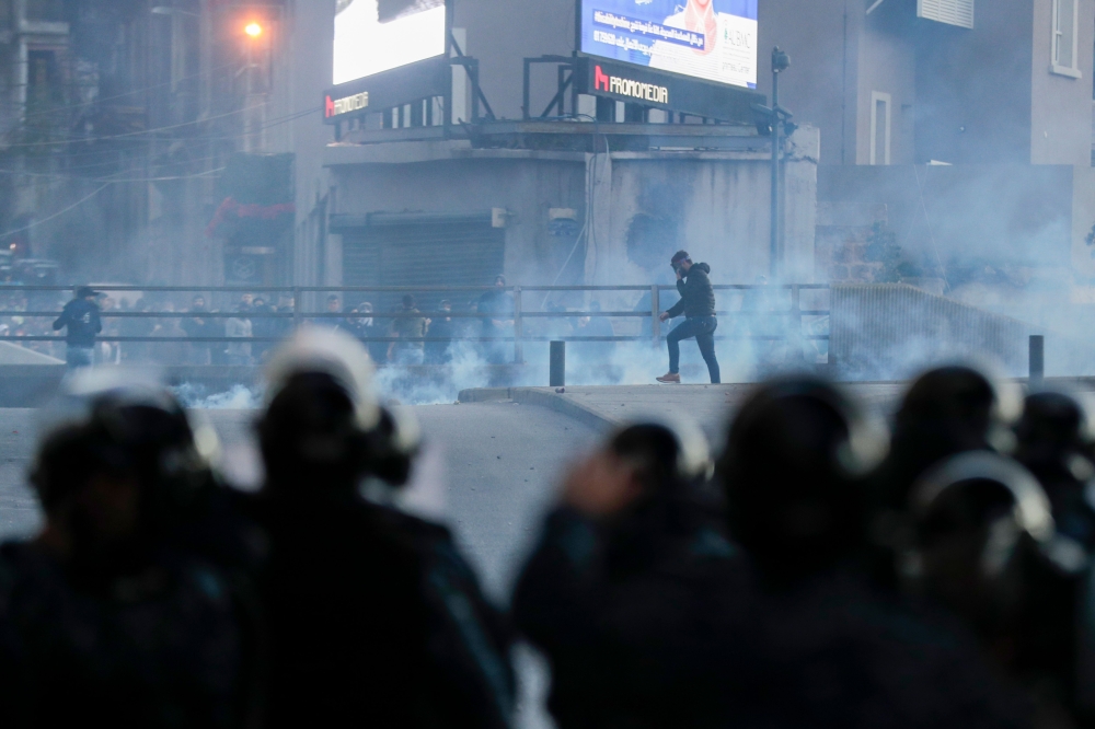  Clashes in central Beirut on December 14, 2019 . / AFP / ANWAR AMRO