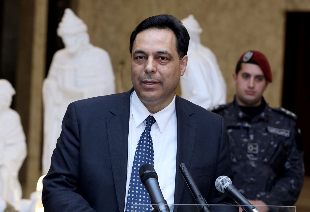 Lebanon's prime minister-designate Hassan Diab at Baabda Palace in Beirut, Lebanon on December 19, 2019.