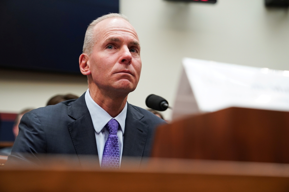 Boeing Chief Executive Dennis Muilenburg testifies before the House Transportation and Infrastructure Committee during a hearing on 737 MAX, October 30, 2019. Reuters / Sarah Silbiger
