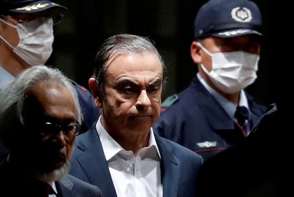 Former Nissan Motor Chariman Carlos Ghosn leaves the Tokyo Detention House in Tokyo, Japan April 25, 2019. REUTERS/Issei Kato/