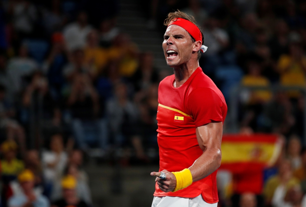 Spain's Rafael Nadal celebrates after winning his Semi-Final singles match against Australia's Alex de Minaur REUTERS/Edgar Su