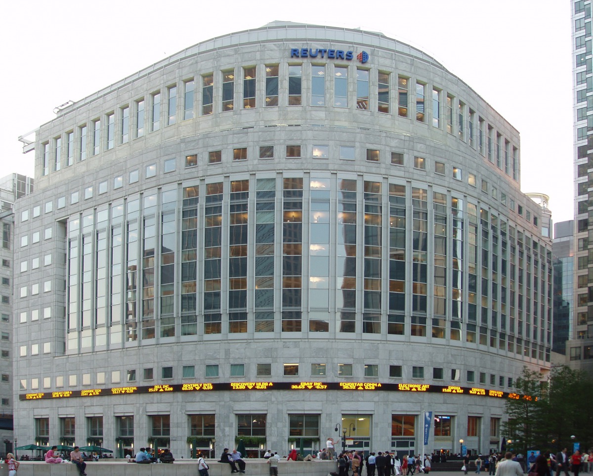 The Reuters Building at 30 South Colonnade in Canary Wharf, London. (Wikimedia Commons) 