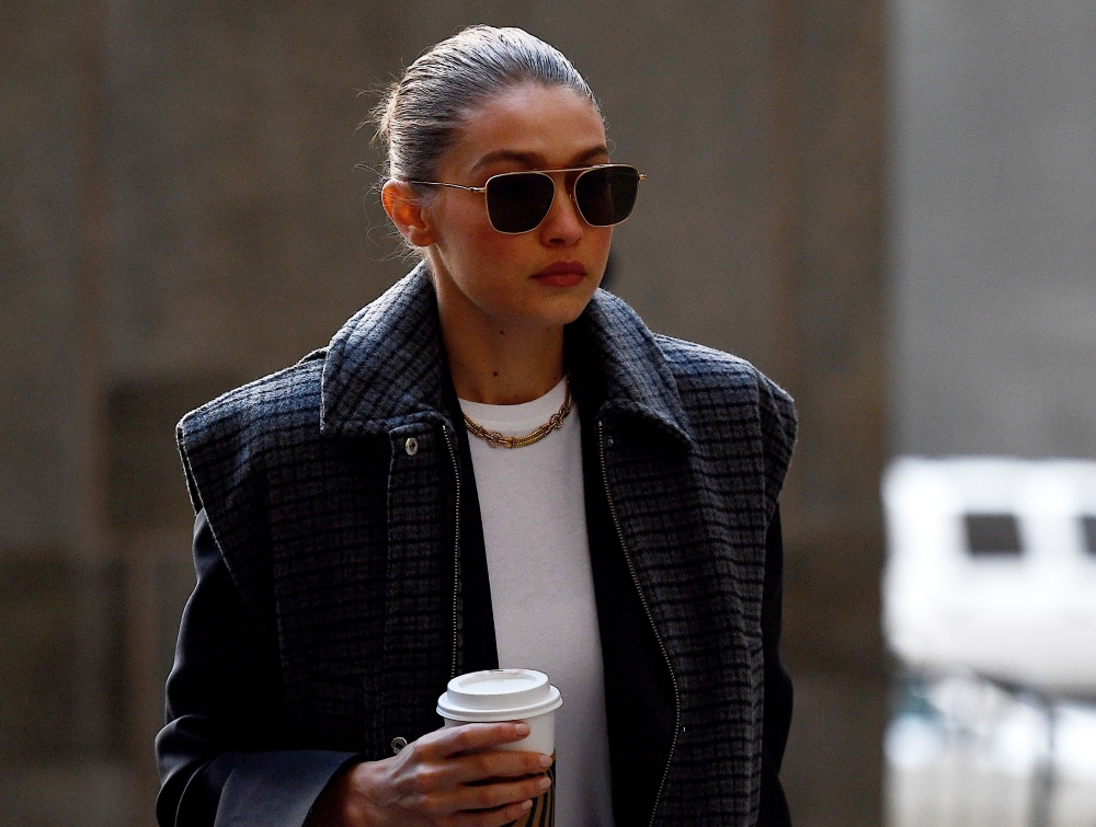Model Gigi Hadid arrives at Manhattan Criminal Court, on January 16, 2020, in New York City.  AFP / Johannes Eisele 
 