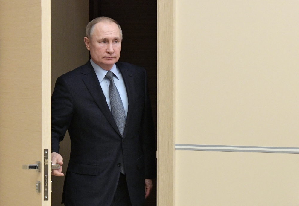 Russian President Vladimir Putin arrives for a meeting with head of the Russian Direct Investment Fund Kirill Dmitriyev at the Novo-Ogaryovo state residence outside Moscow, Russia January 17, 2020. Aleksey Nikolskyi/Kremlin