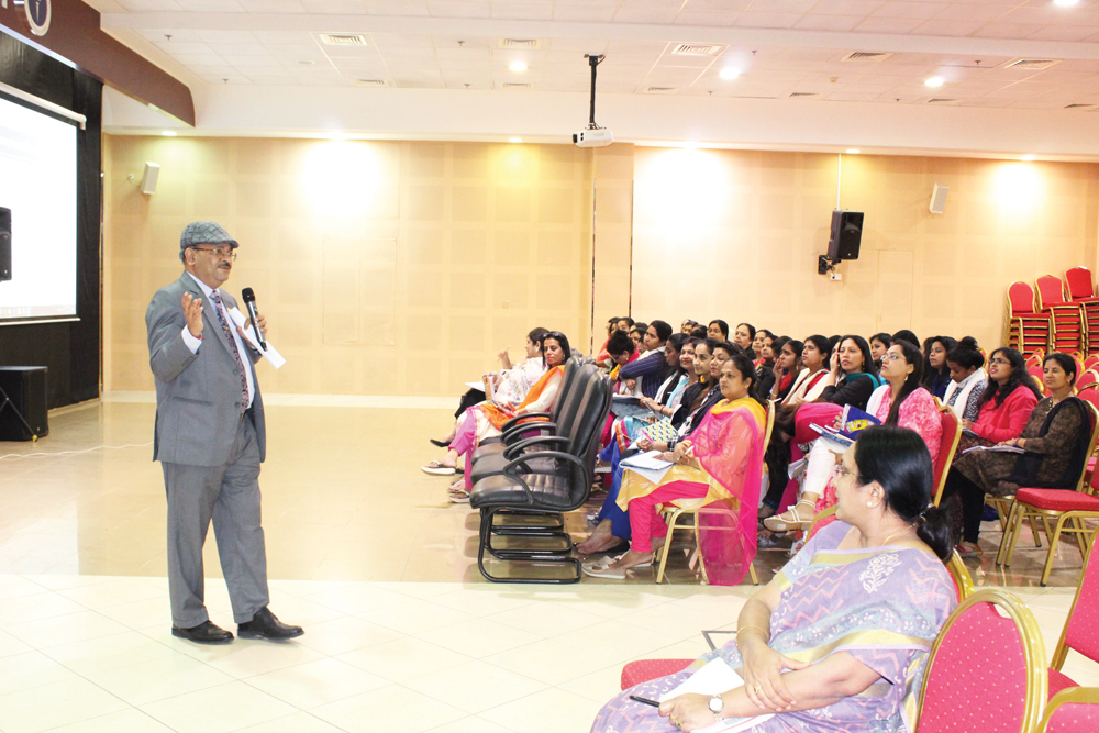 Principal A P Sharma during the workshop for 'Creating Constructive Competencies'.