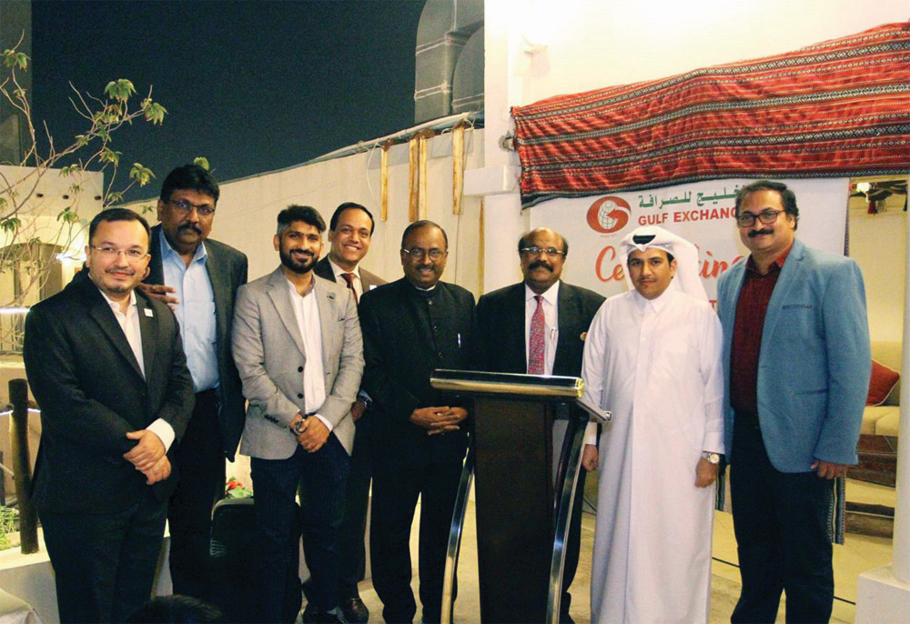Officials during the launch of website by Gulf Exchange. 
