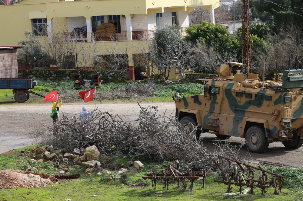 Turkish military convoy consisting of approximately 300 armored personnel carriers are on the way towards observation points in Syria's Idlib, on February 08, 2020 in Hatay, Turkey.  Cem Genco - Anadolu Agency