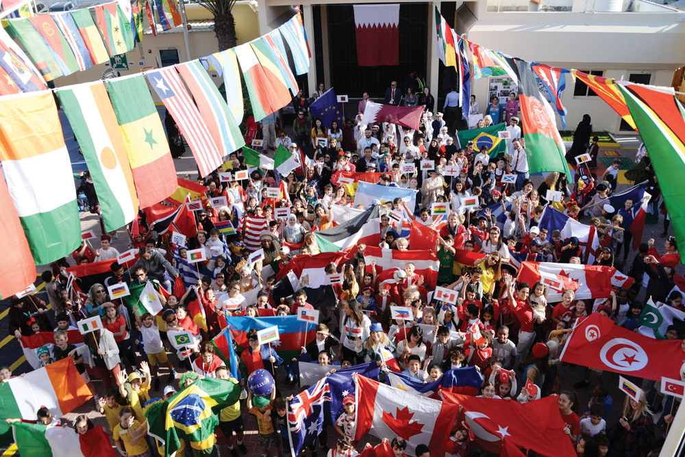 Students of Compass International School Doha celebrating International Week.