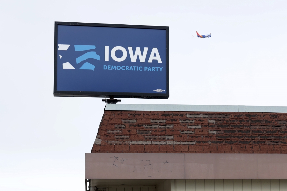 An exterior view of the Iowa Democratic Party headquarters is seen February 4, 2020 in Des Moines, Iowa. Alex Wong / Getty Images / AFP