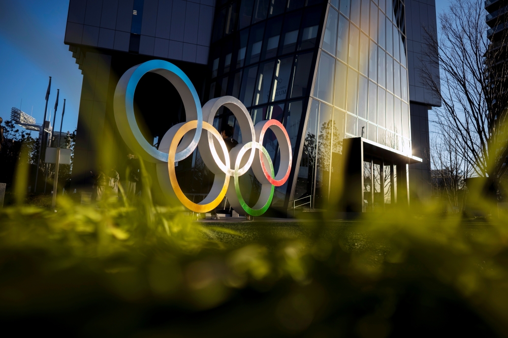 The Olympic rings are displayed in front of the Japan Olympic Museum in Tokyo, Japan, February 17, 2020. REUTERS/Athit Perawongmetha 