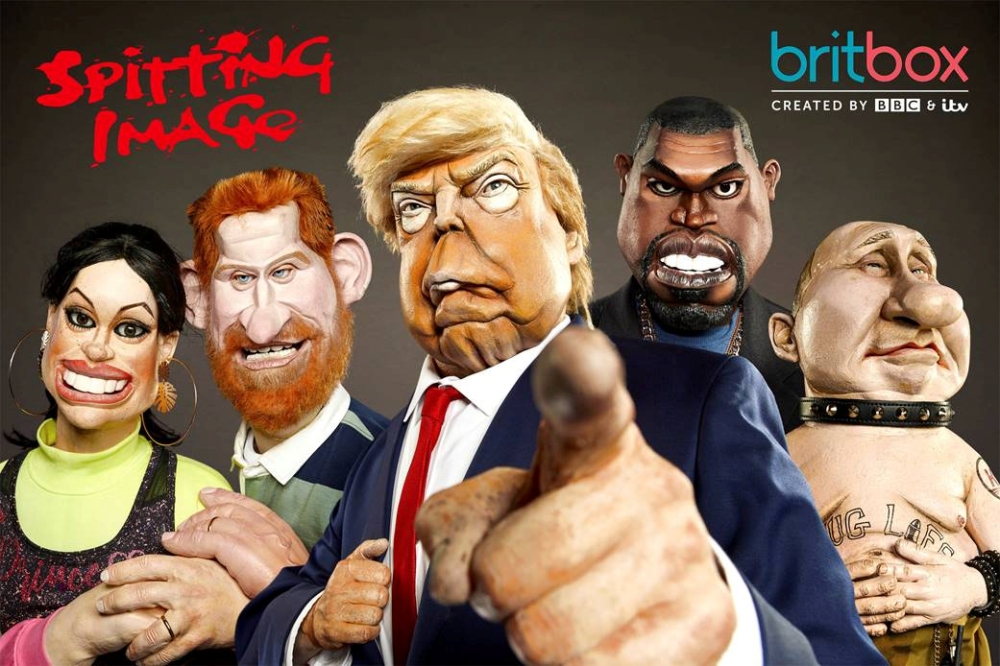 An undated picture shows charicatures of major public figures as part of the British satirical puppet show called 