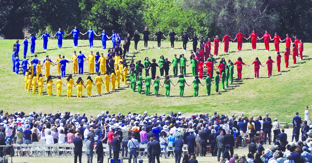 A general view of the Olympic flame lighting ceremony for the Rio 2016 Olympic Games inside the ancient Olympic Stadium on the site of ancient Olympia, Greece, in this April 21, 2016 file photo.