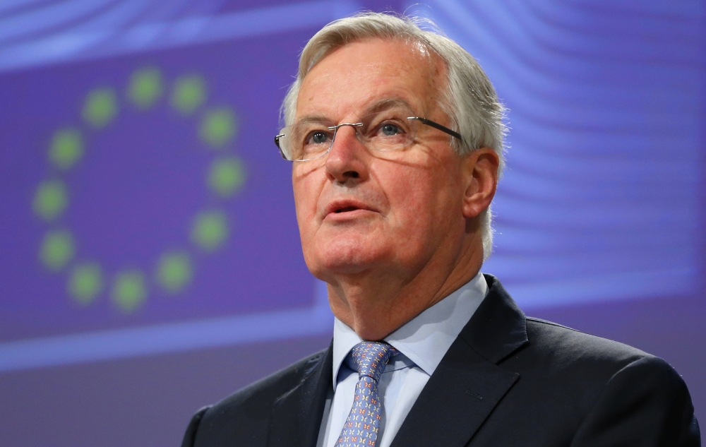 A file photo dated on March 05, 2020 shows European Union Chief Brexit negotiator Michel Barnier speaking during a press conference after the first round of UK-EU negotiations in Brussels. (Dursun Aydemir - Anadolu Agency)