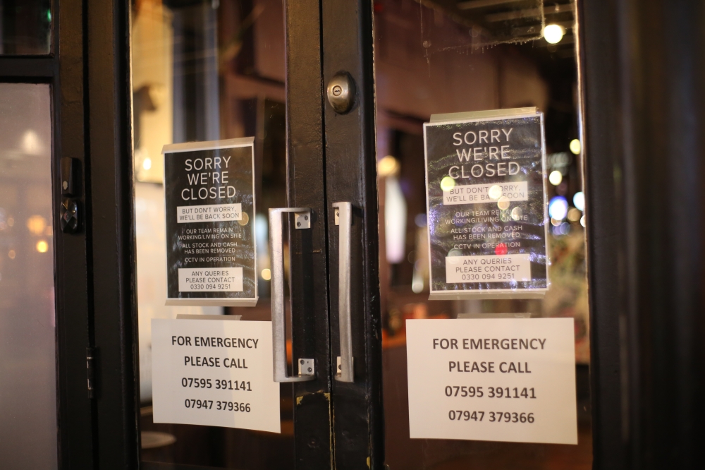 LONDON, UNITED KINGDOM - MARCH 20: An closed restaurant is seen in Soho as UK government orders  cafes and leisure centres etc to close as a measure against the coronavirus (COVID-19) epidemic in London, United Kingdom on March 20, 2020.( ?lyas Tayfun Sal