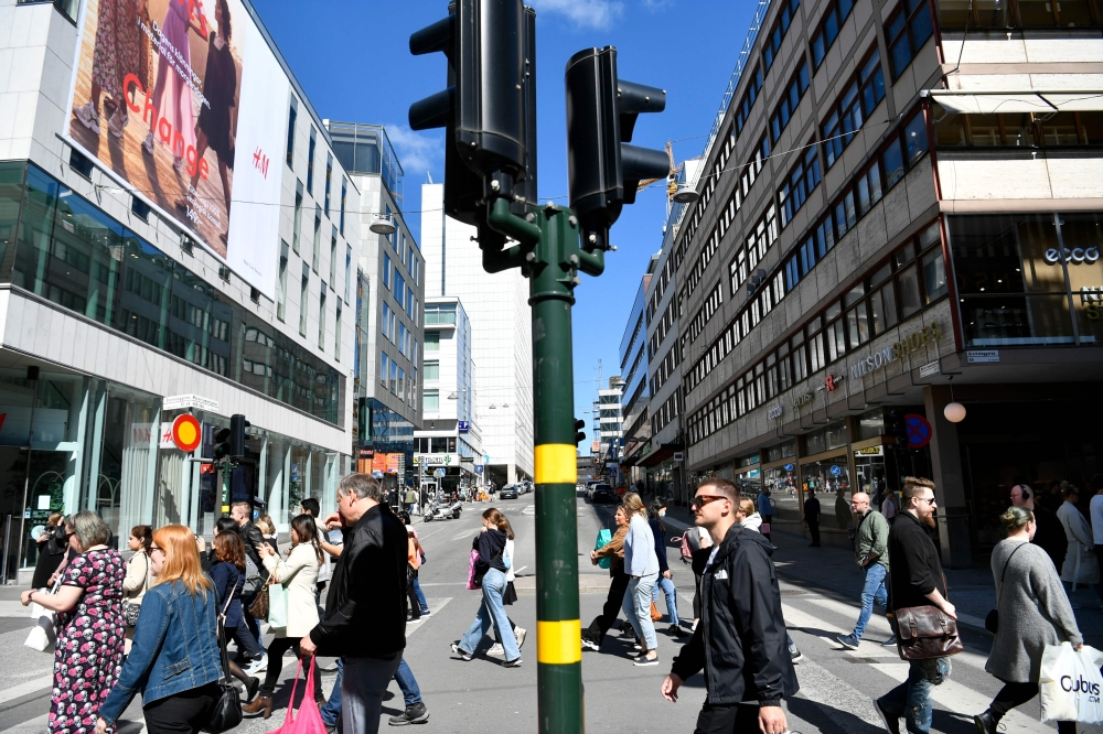 The Drottninggatan in central Stockholm is seen on a sunny weather on May 30, 2020, amid the novel coronavirus pandemic. AFP / Henrik MONTGOMERY