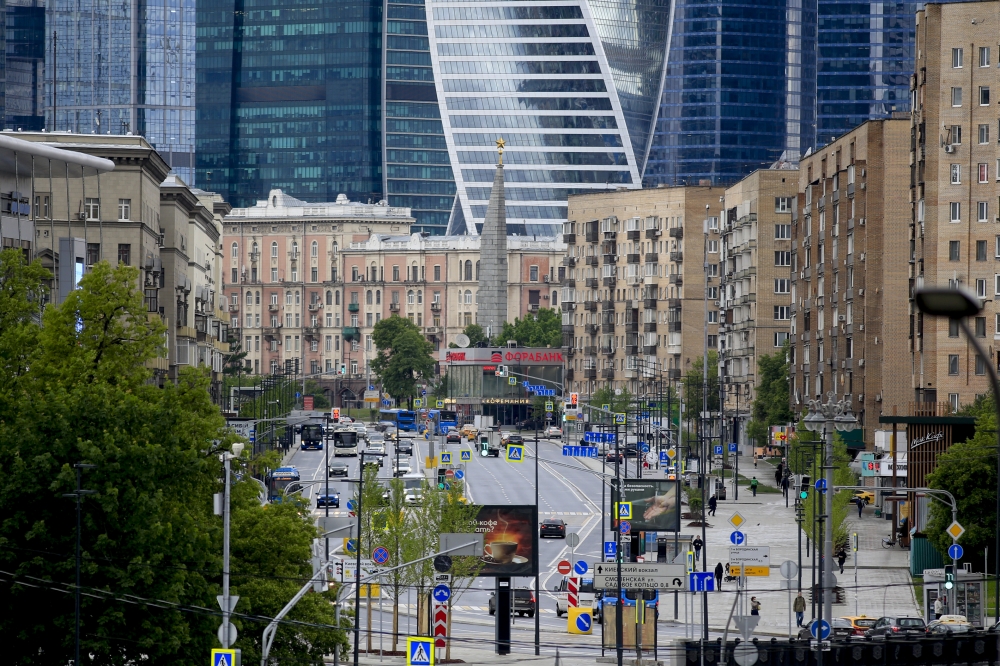MOSCOW, RUSSIA - JUNE 1: A view of Moscow, Russia on June 1, 2020 after Russian government has further eased restrictions aimed at containing the new coronavirus, despite reporting more than 9,000 new cases over the last 24 hours, taking the nationwide ta
