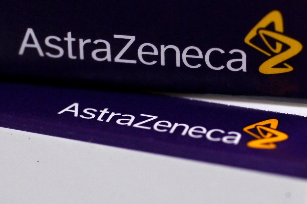The logo of AstraZeneca is seen on medication packages in a pharmacy in London, April 28, 2014. REUTERS/Stefan Wermuth/File Photo