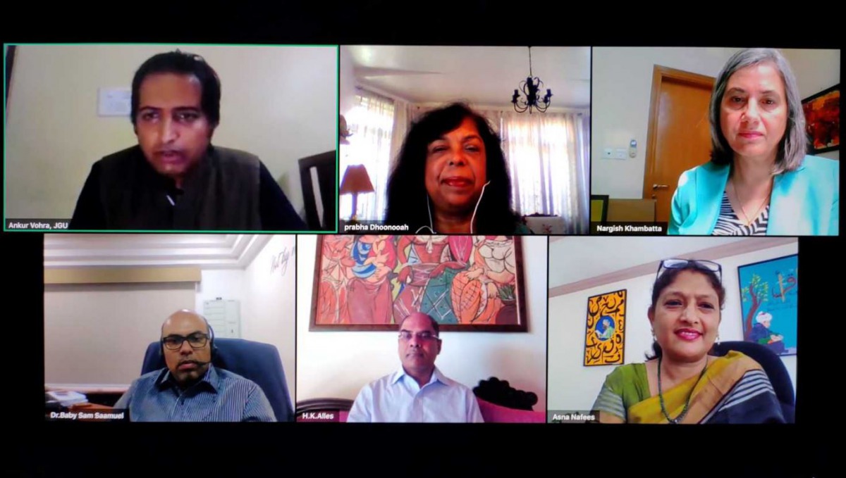 Asna Nafees and other panelists during the global webinar.