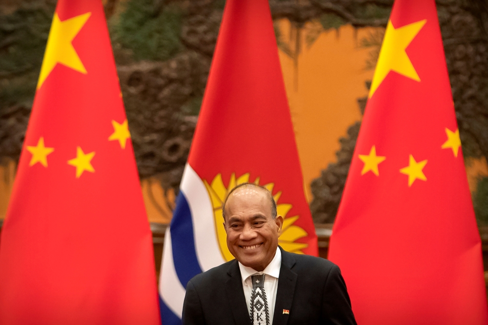 Kiribati's President Taneti Maamau smiles during a signing ceremony at the Great Hall of the People in Beijing, China January 6, 2020. Mark Schiefelbein/Pool via REUTERS/File Photo