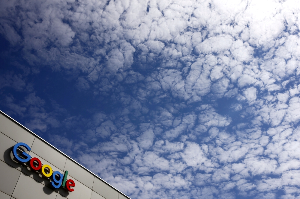 A logo of Google is seen at an office building in Zurich, Switzerland July 1, 2020. REUTERS/Arnd Wiegmann/File Photo