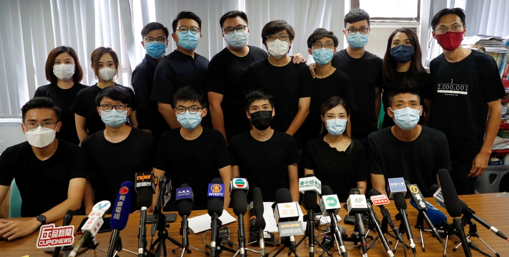 :Young Hong Kong democrats from the so-called 