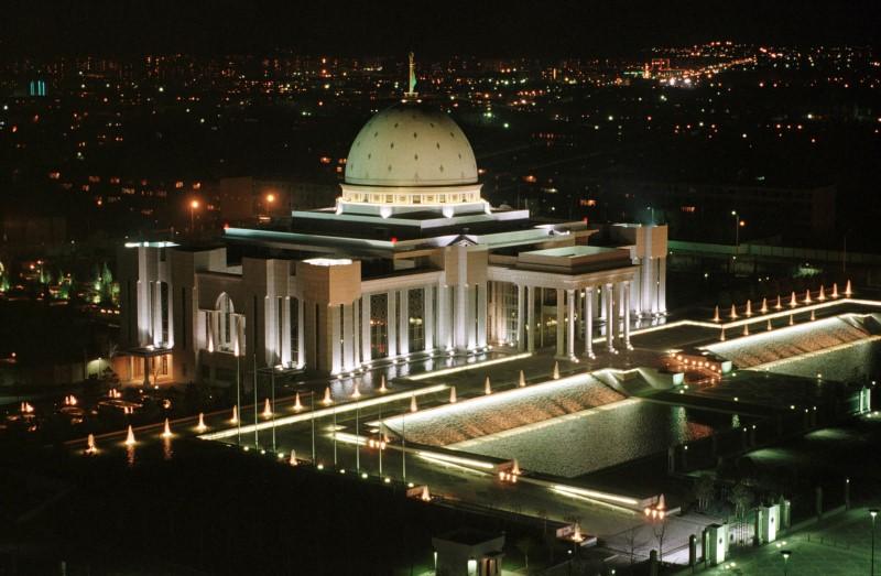 A general view shows the Presidential Palace in central Ashgabat, Turkmenistan, in this undated photo. REUTERS/Shamil Zhumatov/File Photo
