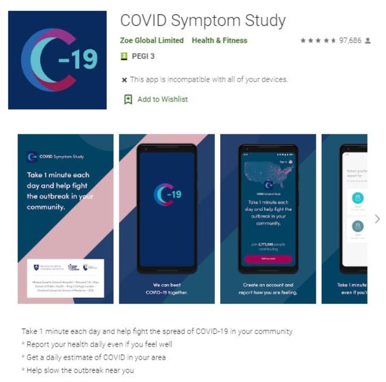 snapshot from Play Store