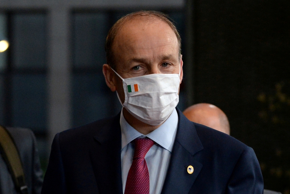 Ireland's Prime Minister Micheal Martin leaves a meeting at the EU summit, amid the coronavirus disease (COVID-19) outbreak, in Brussels, Belgium early July 21, 2020. REUTERS/Johanna Geron/Pool/File Photo