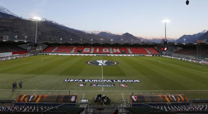 FILE PHOTO: Stade Tourbillon, Sion, Switzerland - 10/12/15 General view before the game Action Images via Reuters / Lee Smit