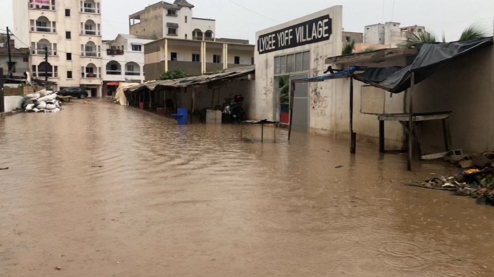 Flooding is seen in Lycee de Yoff Village in Dakar, Senegal, September 5, 2020.