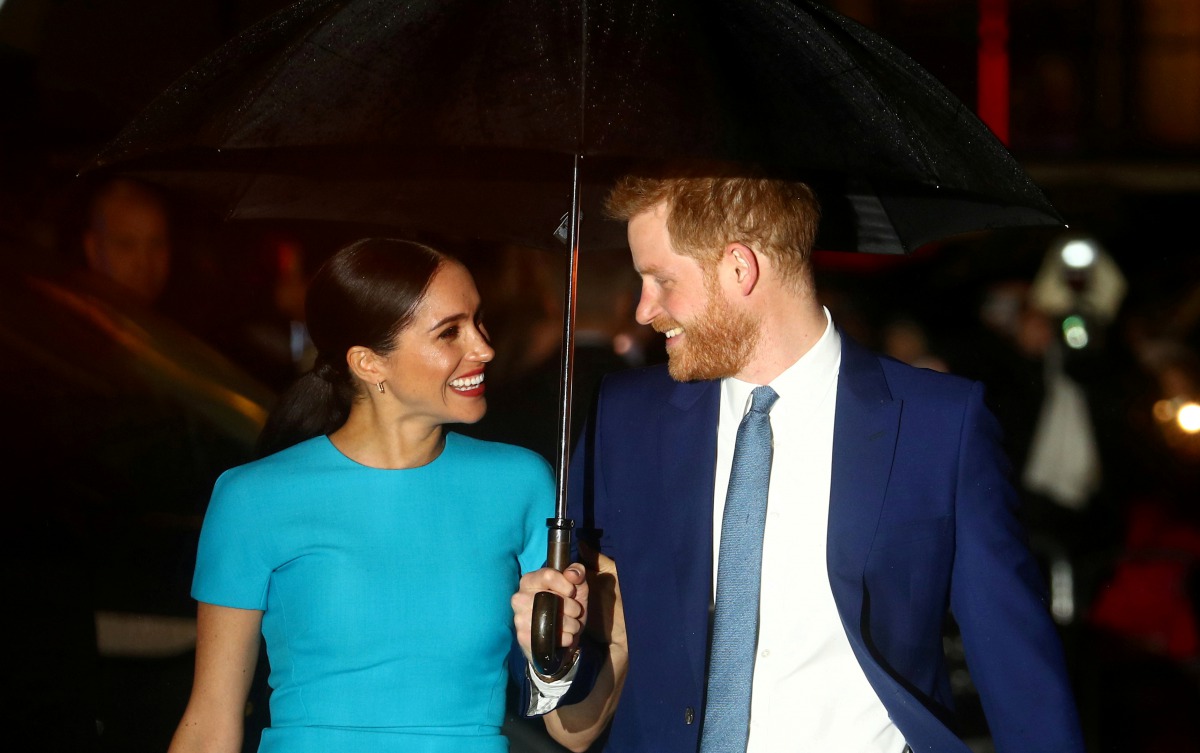 FILE PHOTO: Britain's Prince Harry and his wife Meghan, Duchess of Sussex, arrive at the Endeavour Fund Awards in London, Britain March 5, 2020. REUTERS/Hannah McKay/File Photo
