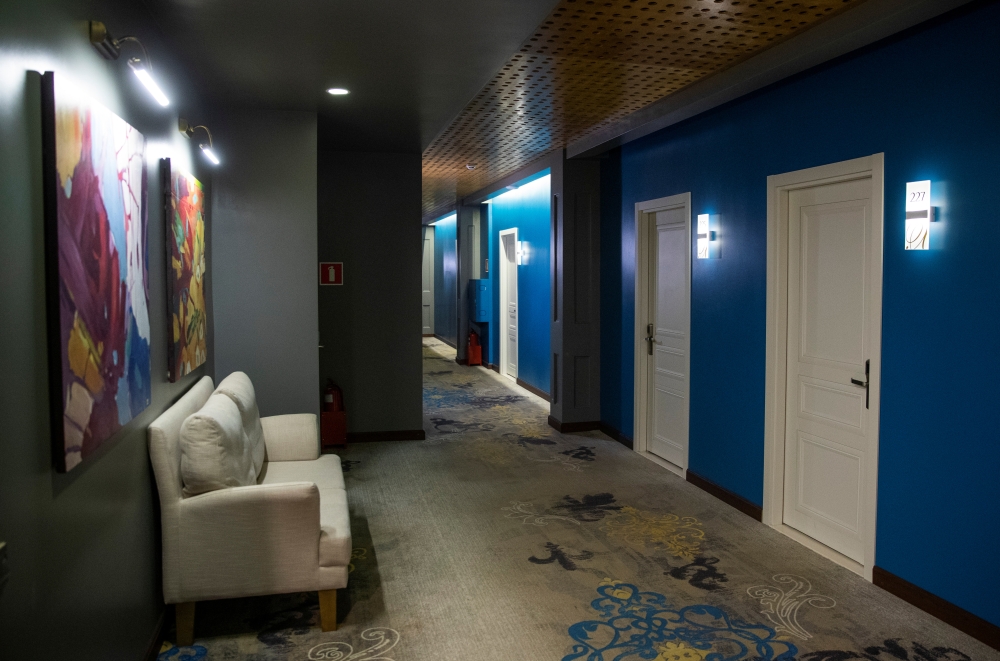 An interior view shows Xander hotel, where Russian opposition leader Alexei Navalny stayed during his recent visit, in Tomsk, Russia September 14, 2020. REUTERS/Maxim Shemetov