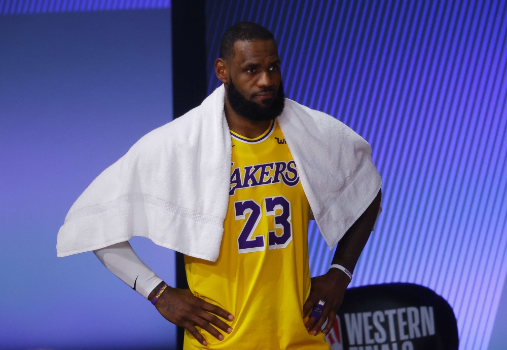 LeBron James #23 of the Los Angeles Lakers Mike Ehrmann/Getty Images/AFP