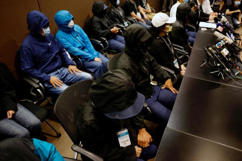 FILE PHOTO: Family members of twelve Hong Kong activists, detained as they reportedly sailed to Taiwan for political asylum, hold a news conference to seek help in Hong Kong, China September 12, 2020. REUTERS/Tyrone Siu
