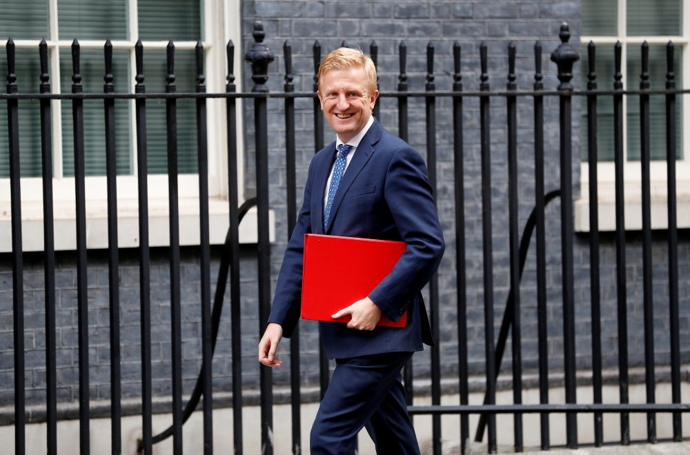 Britain's Digital, Culture, Media and Sport Secretary Oliver Dowden walks outside Downing Street in London, Britain September 23, 2020. REUTERS/Peter Nicholls