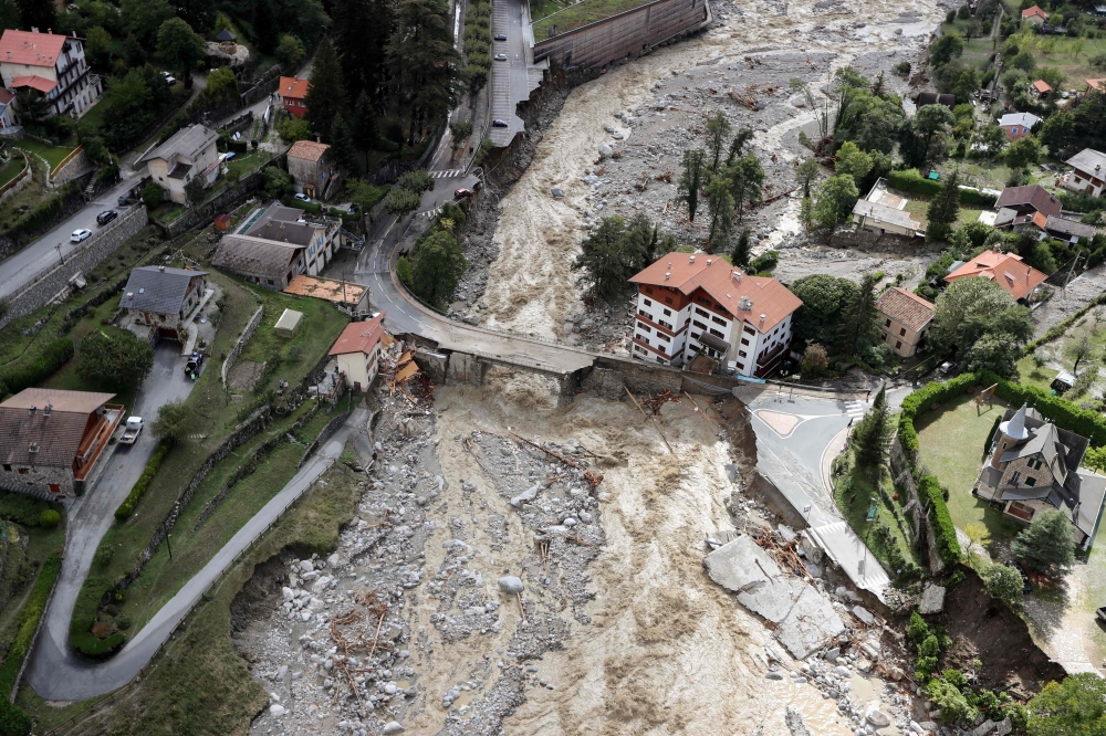 The damage in Saint-Martin-Vesubie, southeastern France, after heavy rains and floodings hit the Alpes-Maritimes department. AFP / Valery HACHE
