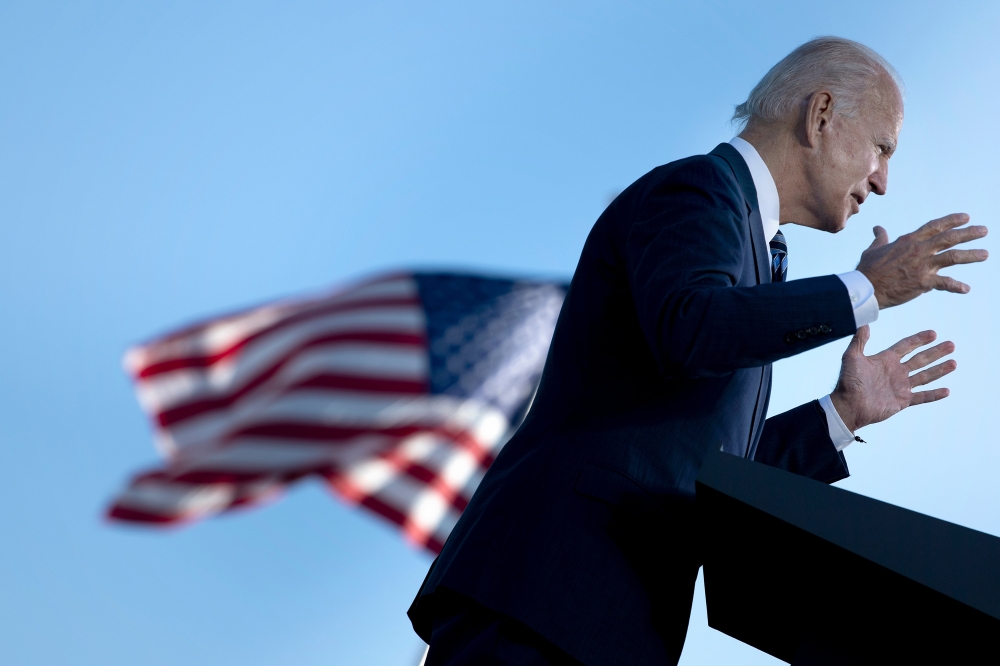Former US Vice President Joe Biden, Democratic presidential candidate, speaks at the Lodges at Gettysburg October 6, 2020, in Gettysburg, Pennsylvania. AFP / Brendan Smialowski