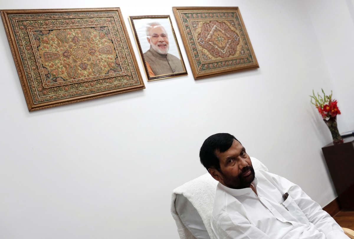 FILE PHOTO: India's Food Minister Ram Vilas Paswan speaks during an interview with Reuters in New Delhi November 12, 2014. REUTERS/Adnan Abidi/File Photo

