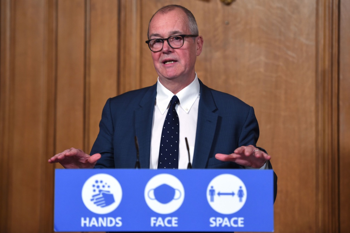 Britain's Chief Scientific Adviser Patrick Vallance speaks during a virtual press conference inside 10 Downing Street in central London on October 16, 2020 ahead of the imposition of tighter restrictions in some parts of England including London aimed at 