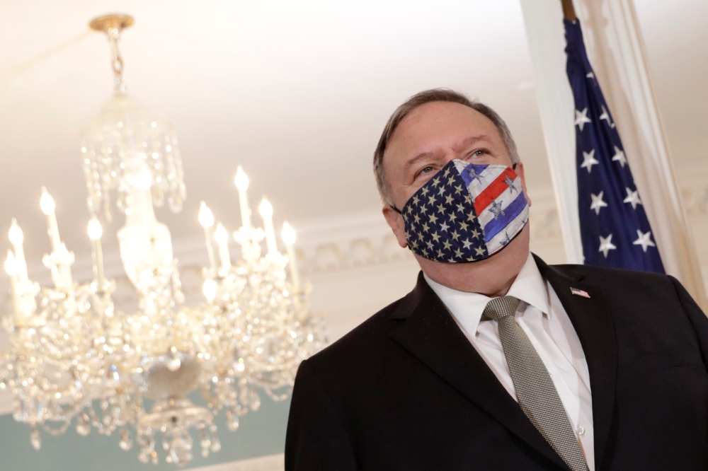 US Secretary of State Mike Pompeo arrives for his meeting with Romania's Foreign Minister Bogdan Aurescu at the State Department in Washington, U.S., October 19, 2020. Reuters/Yuri Gripas