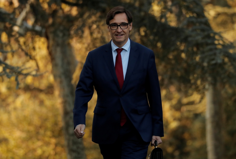 Spain's Health Minister Salvador Illa arrives to attend the first cabinet meeting at the Moncloa Palace in Madrid, Spain, January 14, 2020. REUTERS/Susana Vera/File Photo