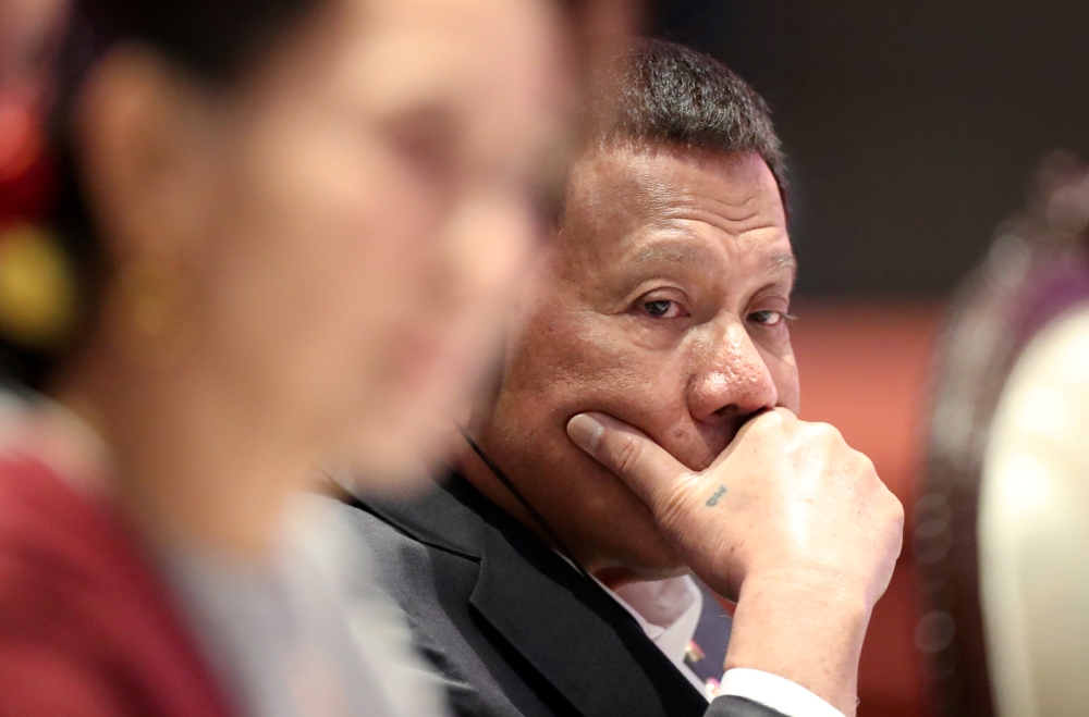 President of the Philippines Rodrigo Duterte attends an ASEAN leaders summit with United Nations Secretary-General Antonio Guterres, in Bangkok, Thailand November 3, 2019. REUTERS/Soe Zeya Tun/File Photo