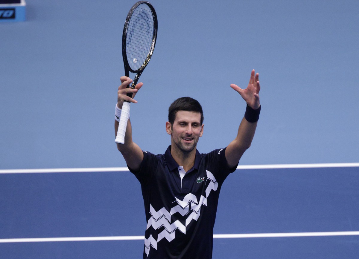 Erste Bank Open - Wiener Stadthalle, Vienna, Austria - October 27, 2020 Serbia's Novak Djokovic celebrates after winning his first round match against Serbia's Filip Krajinovic REUTERS/Lisi Niesner
