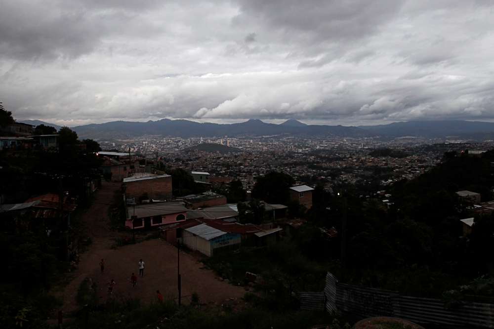 A general view shows storm clouds as Hurricane Iota approaches, in Tegucigalpa, Honduras November 16, 2020. Reuters/Jorge Cabrera